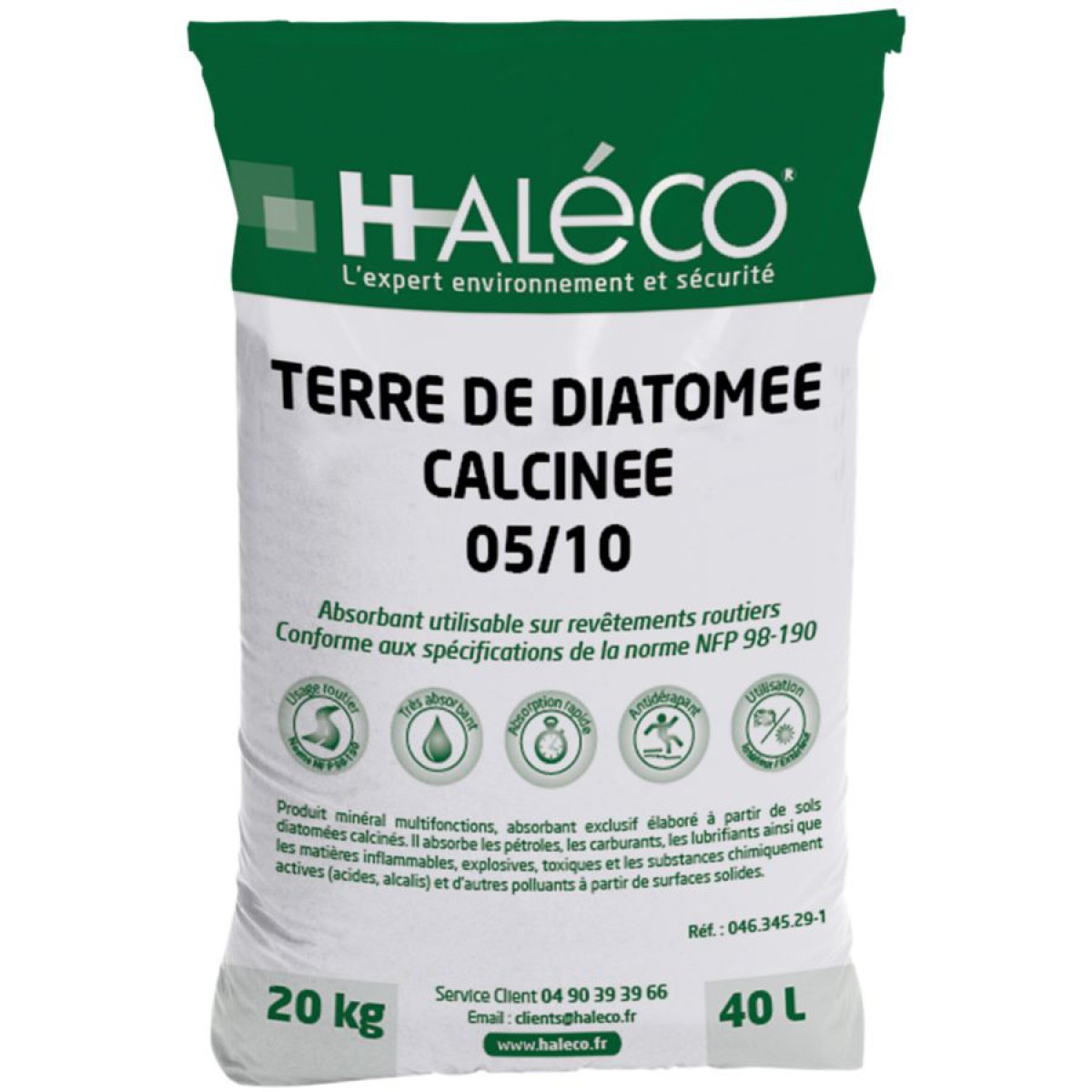 Terre de diatomée absorbante pour tous produits, 1 sac HSE Center